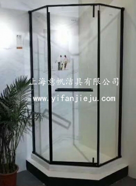 浙江最流行黑色窄框元素304不锈钢钻石型淋浴房